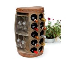 Dandibo - Scaffale-Vini Botte Vino 1547 Tavolinetto Armadio Botte in Legno 65 cm Bar Vini Tavolo a