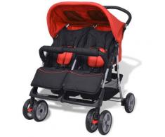 Passeggino Gemellare in Acciaio vari colori colore : Rosso e nero
