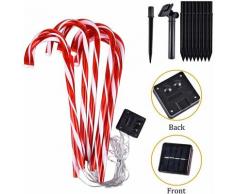 Bastoncini di zucchero solari Illuminazione a LED Bastoncini luminosi Luci natalizie con punte di