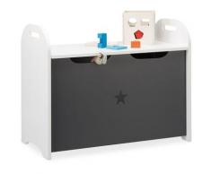 Portagiochi Bambini, Mobiletto per Giocattoli, Panca con Coperchio, hlp 47x57x30 cm, con Stella,