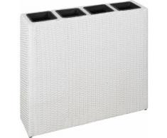 Vidaxl - Letto Rialzato da Giardino con 4 Vasi in Polyrattan Bianco Bianco
