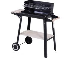 Outsunny - Griglia a Carbone Barbecue Picnic Altezza regolabile Nero 87x 45 x 83 cm