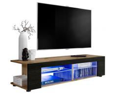 Vetrina da Parete T37, (LxAxP): 134 x 32 x 39, Carcassa in Wotan Opaco, Frontali in Carbon Opaco,