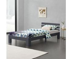 Struttura Letto in Legno di Pino con Testiera 120 x 200 cm Letto 1 Piazza e Mezza in Stile Moderno