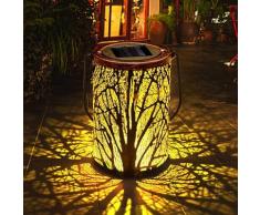 Ilovemilan - Lanterna solare impermeabile IP65 Lampade a sospensione solari ricaricabili per