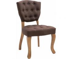 Sedia Pranzo in Tessuto e Legno Stile Vintage Poltroncina Salotto vari colori colore : Marrone