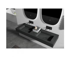 Doppio lavabo sospeso BA8013 in pietra solida (Sold Surface) - 133 x 45 x 12 cm - colore