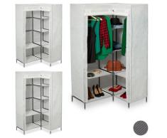 3x Armadio Componibile ad Angolo, 3 Generazione, Mobile Angolare 8 Ripiani, 2 Aste Appendiabiti,