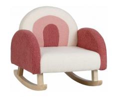 Costway - Sedia a Dondolo per Bambini con Gambe in Legno Massello, Poltrona per Bambini di 3-5