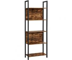 Libreria Scaffale Portaoggetti, Scaffale da Cucina in Stile Industriale con 5 Ripiani