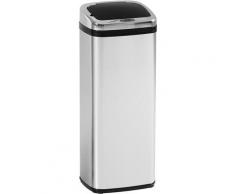 Cestino dei Rifiuti Rettangolare in Acciaio Inox con Sensore Automatico, 50L - Homcom