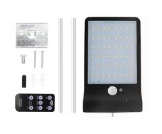 48 LED Colore della luce solare regolabile con telecomando Lampade da parete impermeabili Luce di