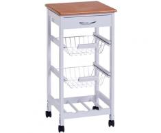 Carrello da cucina a 3 piani Bianco