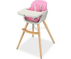 Seggiolone Regorabile per Bambini,con Cintura di Sicurezza, Rosa/Bianco 83x56x52 cm (Rosa)