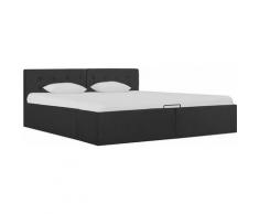 Giroletto Idraulico con Contenitore Tessuto 160x200 cm Grigio Scuro vidaXL - Grigio
