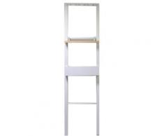 Attaccapanni stand legno 4 posti bianco con mensola cm40x13h160