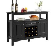 Credenza Moderna con Tanto Spazio, Credenza Cucina con Porta Bottiglie di Vino a Forma Incrociata,