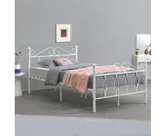 Struttura Letto in Metallo con Testiera e Pediera in Stile Romantico/Classico 120 x 200 cm Letto 1