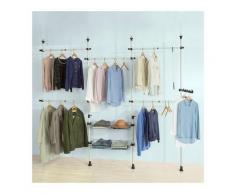Cabina Armadio Guardaroba componibile, Altezza e Lunghezza Regolabile Altezza :200-270 cm Bianco