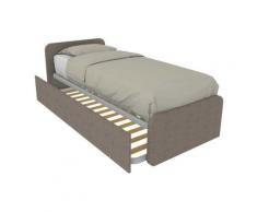 964R - Letto cameretta 80x190 singolo con secondo letto estraibile e testate personalizzabili