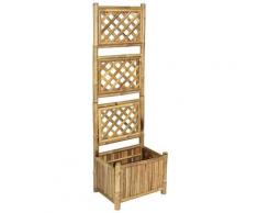 Letto Rialzato da Giardino con Graticcio in Bambù 40 cm Vidaxl Marrone