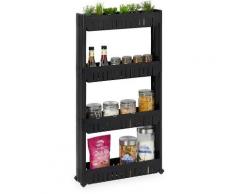 Mobile Salvaspazio, 4 Ripiani, Scaffale Stretto per Bagno & Cucina, Carrello Portaoggetti in
