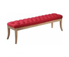 Panca design RAMSES in legno chiaro antico tessuto Rosso 150 cm