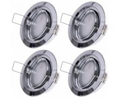 4x faretti da incasso a soffitto a LED per ambienti umidi Faretti in alluminio cromato lampade per