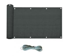 Rebecca Mobili Frangivento Copertura Ombra Balcone Hdpe Grigio Antracite 0,75x6
