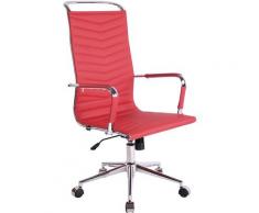 Sedia Ufficio Batley In Similpelle o vera pelle Rosso Similpelle