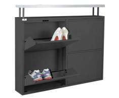 Scarpiera Slim Originale, 12 paia di scarpe, Orizzontale, Col. Nero