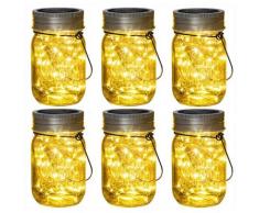Lampade a lanterna solare da esterno, 6 pezzi Lanterna solare a sospensione a 15 led da esterno per