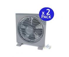 Suinga - Confezione da 2 ventilatori da pavimento quadrati oscillanti da 12' con timer da 40 W.