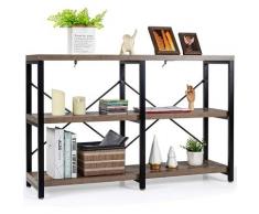 Scaffale per Cucina a 3 Ripiani Multifunzione, Mobile Scaffalatura Libreria, per Salotto Camera da