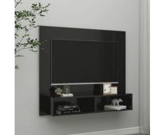 Mobile TV a Muro Nero 102x23,5x90 cm in Truciolato