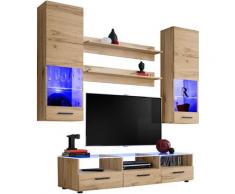 Extreme Furniture - Parete Attrezzata Lead, (LxAxP): 200 x ~195 x 45, Carcassa in Wotan Opaco,