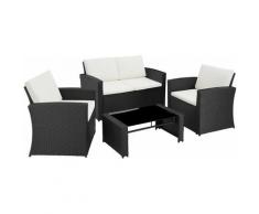 Salottino in rattan Lucca - arredo giardino, mobili da giardino, divani da esterno - nero