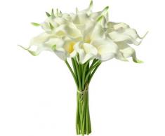20 pezzi di calla artificiale pura fiori di seta per la cucina di casa e decorazioni di nozze bianco