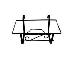 Balconiera fissa 'Tulipano' portavaso rettangolare in ferro battuto fioriera 'Made in Italy' -50 Cm