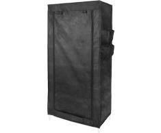 Armadio guardaroba in acciaio tessuto 70 x 45 x 155 cm nero con serranda - Primematik