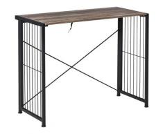 Scrivania Richiudibile Salvaspazio per Casa e Ufficio, Legno e Metallo, 90x45x74cm, Marrone - Homcom