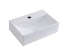 Sandford Lavabo d'Appoggio Rettangolare per Bagni - Lavandino Bagno con Design Moderno - Ceramica
