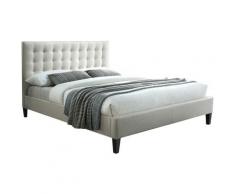 Letto matrimoniale con testiera capitonné 160 x 200 cm Beige - chiara - Beige