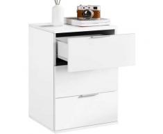 Comodino Mobiletto Cassettiera 3 Cassetti Design Moderno in legno MDF Bianco