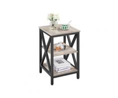 Yaheetech - Tavolino Laterale 40 x 40 x 62 cm, Comodino Industriale Struttura a X, Tavolino Lato in