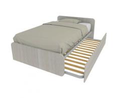 864R - Letto cameretta 120x190 1piazza e mezza con secondo letto estraibile e testate