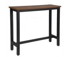 Woltu - Tavolo da Bar 120 cm Tavolino Cucina da Contatore Tavolino Alta da Caffè Faggio Scuro+nero