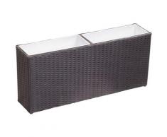 Vidaxl - Letto Rialzato da Giardino 2 Vasi 90x20x40 cm Polyrattan Nero Nero