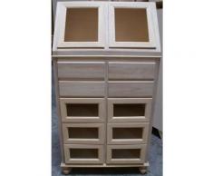 DISPENSA CUCINA 10 CASSETTI E 2 ANTE RIBALTA GREZZA L.80 P.42 H.153 - Mobili 2g