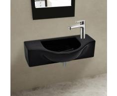 Lavandino Bagno in Ceramica Nera con Foro per Rubinetto